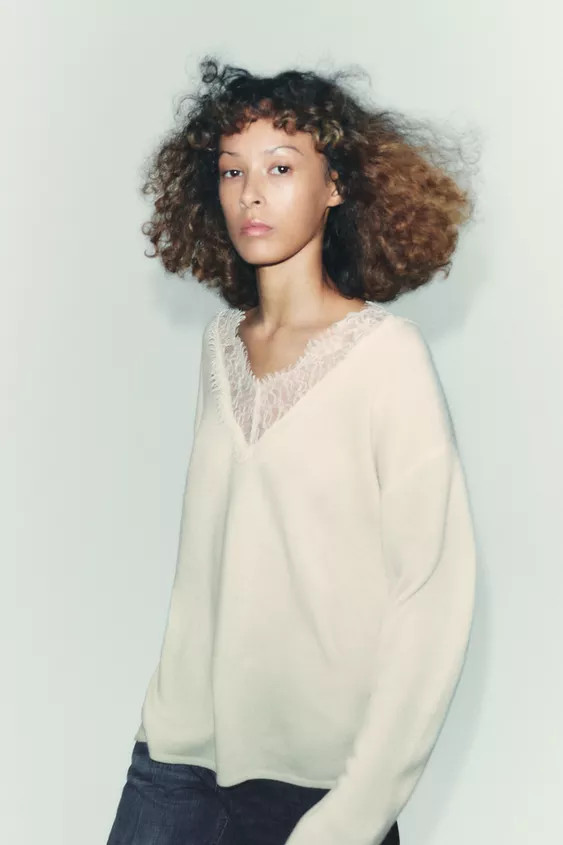 LACE KNIT SWEATER | Zara US