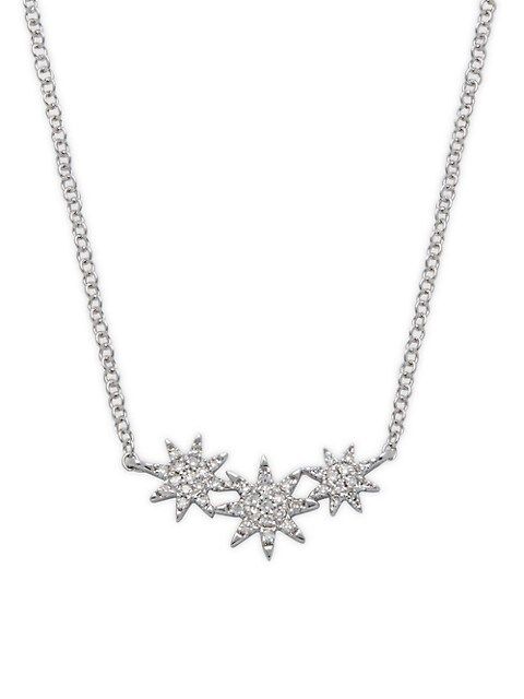 Saks Fifth Avenue 14K White Gold &amp; Diamond 3-Star Pendant Necklace on SALE | Saks OFF 5TH | Saks Fifth Avenue OFF 5TH