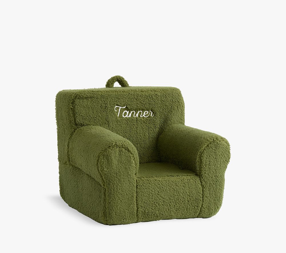 Anywhere Chair®, Army Green Cozy Sherpa Slipcover Only | Pottery Barn Kids
