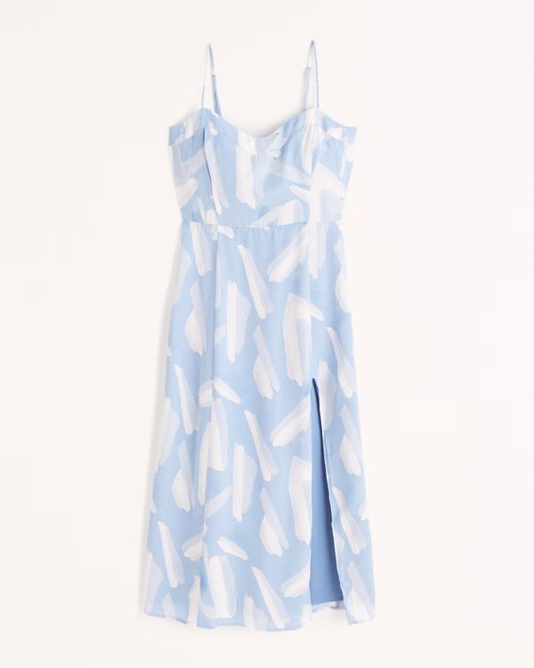 Clean High-Slit Midi Dress | Abercrombie & Fitch (UK)