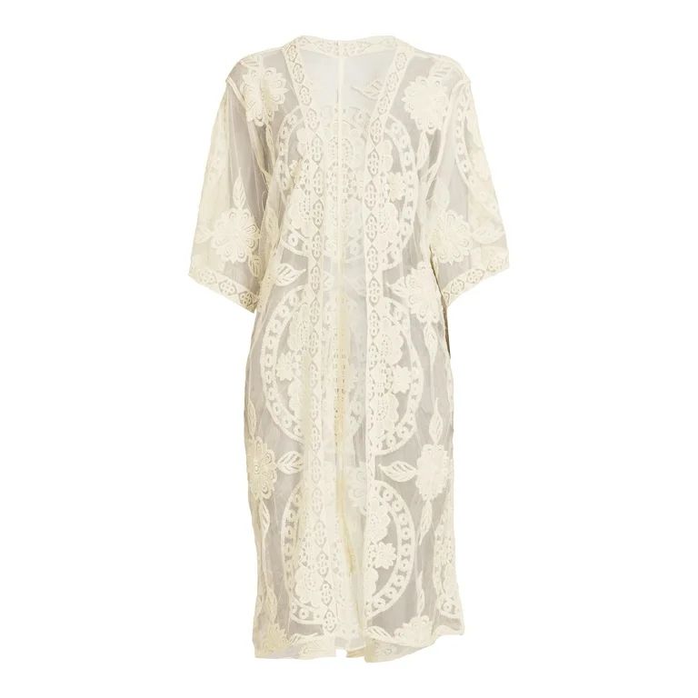 Time and Tru Women's Lace Layering Piece, L/XL, Ivory | Walmart (US)