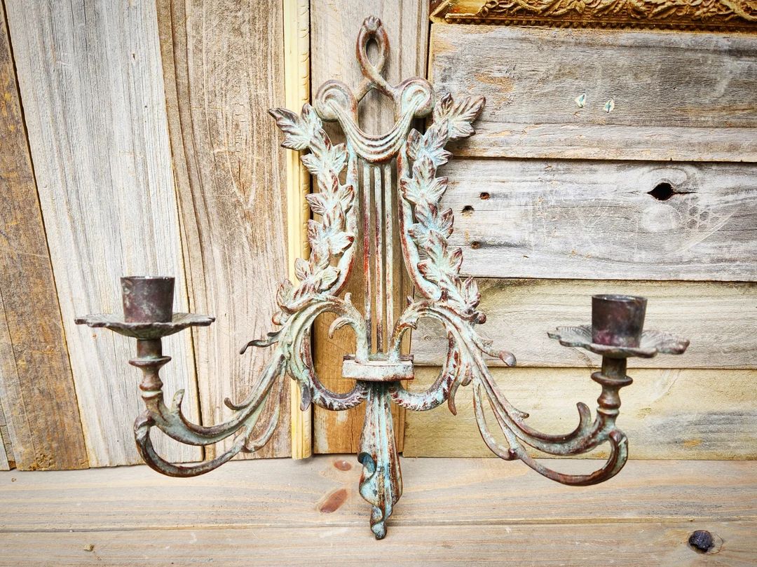 Antique Bronze Two Arm Wall Sconce | Etsy (US)
