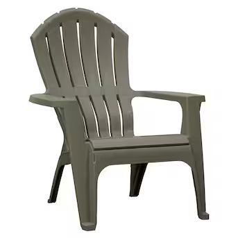 Adams Manufacturing RealComfort Stackable Gray Plastic Frame Stationary Adirondack Chair(s) with ... | Lowe's