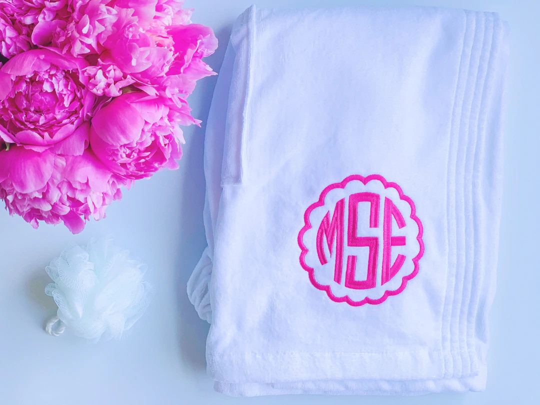 Monogrammed Towel Wrap, Personalized Towel Wrap, Monogrammed Shower Wrap, Spa Wrap, Graduation Gi... | Etsy (US)