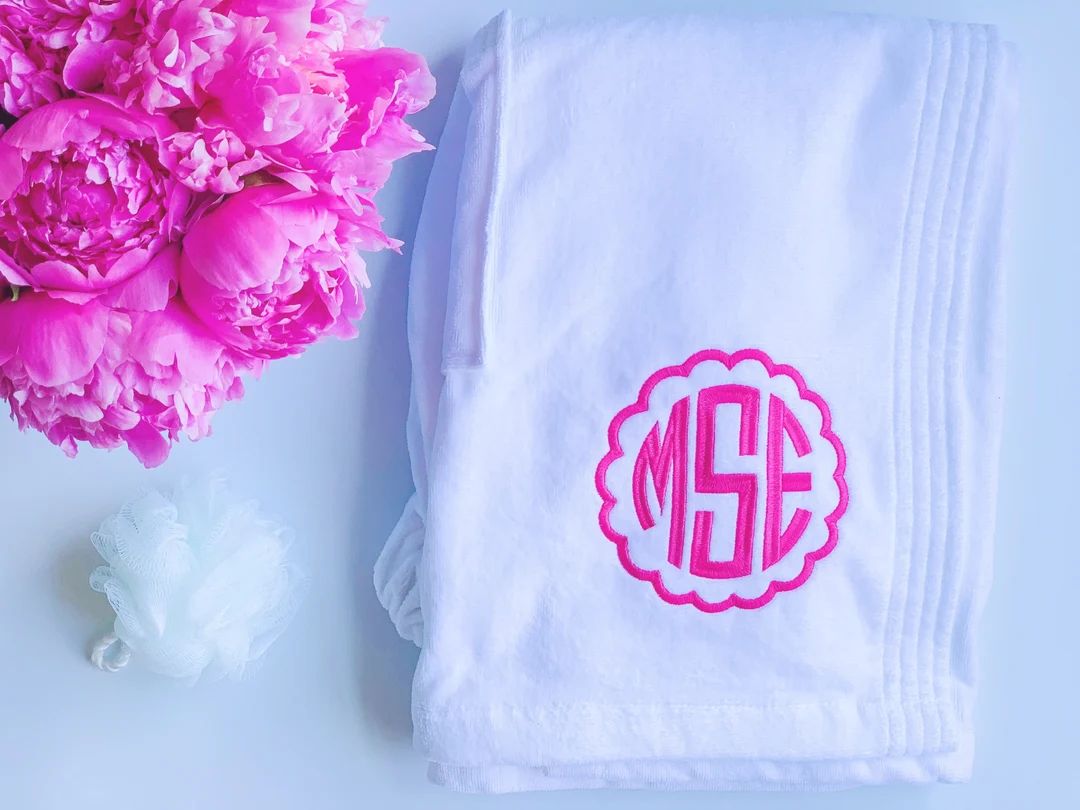 Monogrammed Towel Wrap, Personalized Towel Wrap, Monogrammed Shower Wrap, Spa Wrap, Graduation Gi... | Etsy (US)