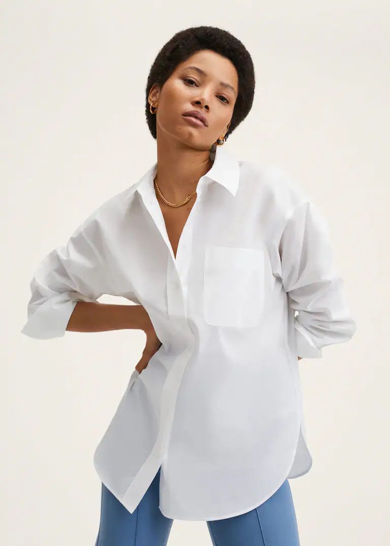 Oversize cotton shirt | MANGO (UK)