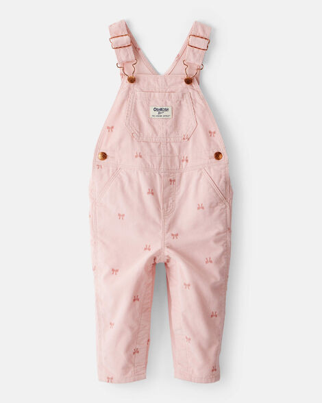Baby Girl Bow Print Corduroy Overalls - Pink | Carter's Inc