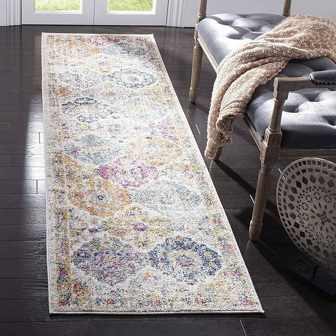 Safavieh Madison Collection MAD611B Bohemian Chic Vintage Distressed Runner, 2' 3" x 8', Cream/Mu... | Amazon (US)