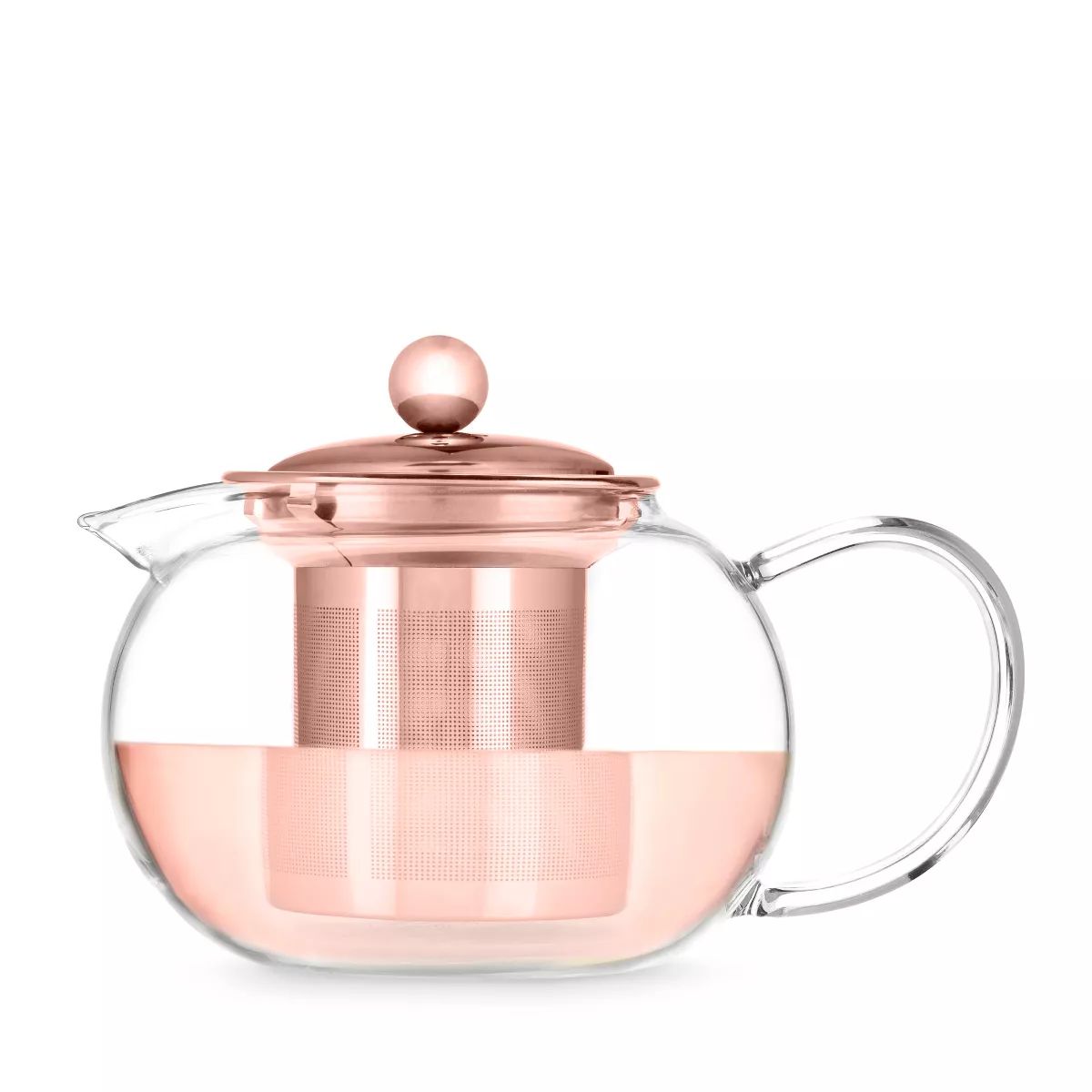 Pinky Up Candace Glass Teapot with Rose Gold Lid, Stainless Steel Removable Loose Leaf Infuser St... | Target