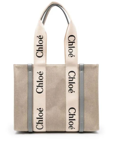 Chloé Woody logo-print tote-bag - Farfetch | Farfetch Global