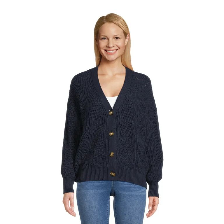 Time and Tru Women's Boyfriend Cardigan, Sizes XS-XXXL - Walmart.com | Walmart (US)