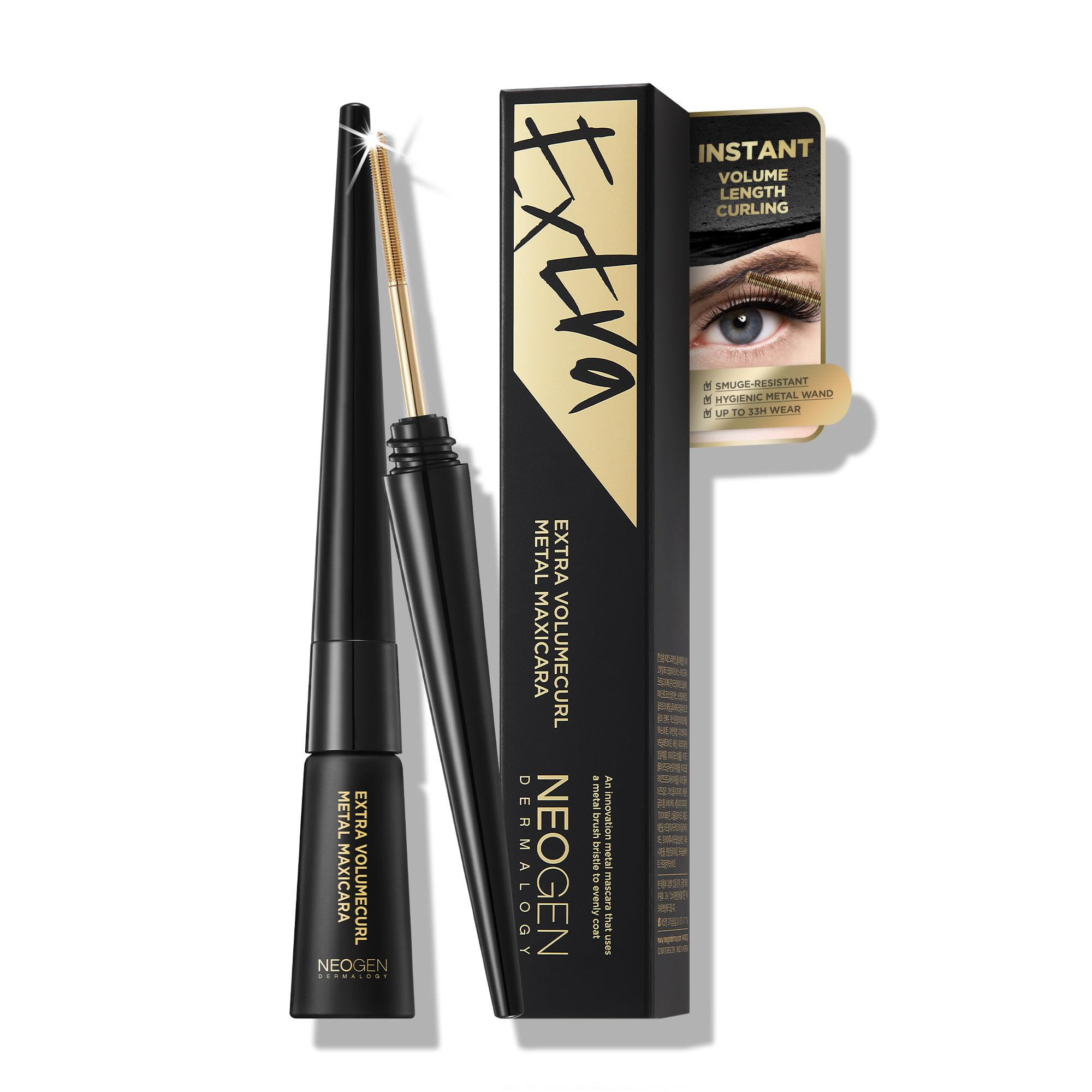 NEOGEN Innovative Sensational Hygienic Washable Extra Slim Metal Mascara (Volume, Black) | Amazon (US)