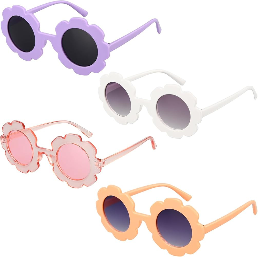2/4/8/12/24 Pack Round Flower Sunglasses Set, Outdoor Kids Sunglasses Kit, 12 Color Options Flowe... | Amazon (US)