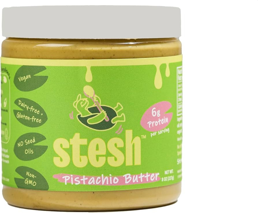 Stesh Pistachio Butter, (8 oz) - Natural, Vegan, Gluten-Free, High Protein Pistachio Butter | Amazon (US)