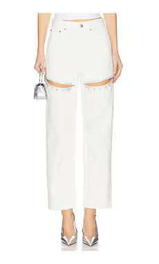 JEANS WITH CRYSTAL SLOT
                    
                    AREA | Revolve Clothing (Global)