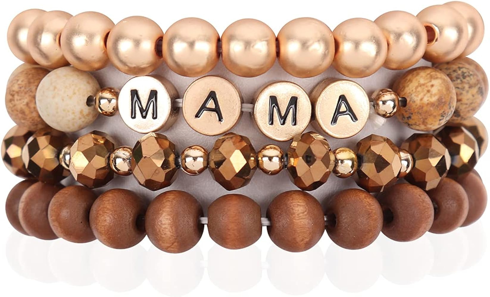 Amazon.com: Inspirational Multi Layer Bead Stacking Strand Stretch Statement Bracelets - Religiou... | Amazon (US)