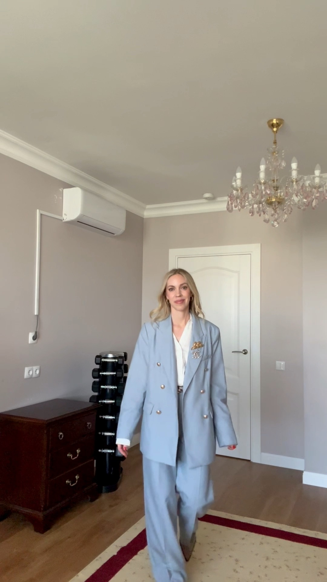 Work outfit, blue suit, business casual workwear, spring workwear, vintage brooches, style over 40

#LTKWorkwear #LTKootd #LTKOver40