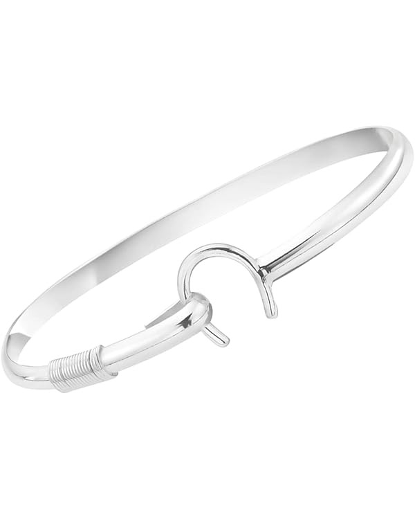 Ritastephens Sterling Silver Horseshoe Bangle Cuff Bracelet 7.5 Inches | Amazon (US)