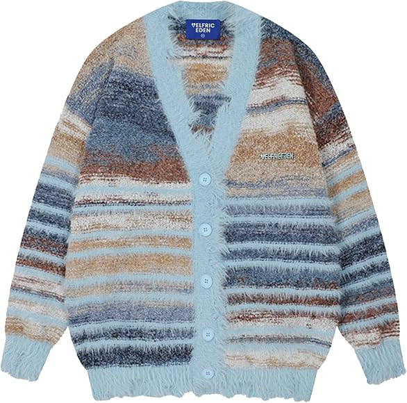 Aelfric Eden Cardigan Sweater Open Front Casual Knit Cardigans Pinstripe Fashion Sweaters Y2k 202... | Amazon (US)