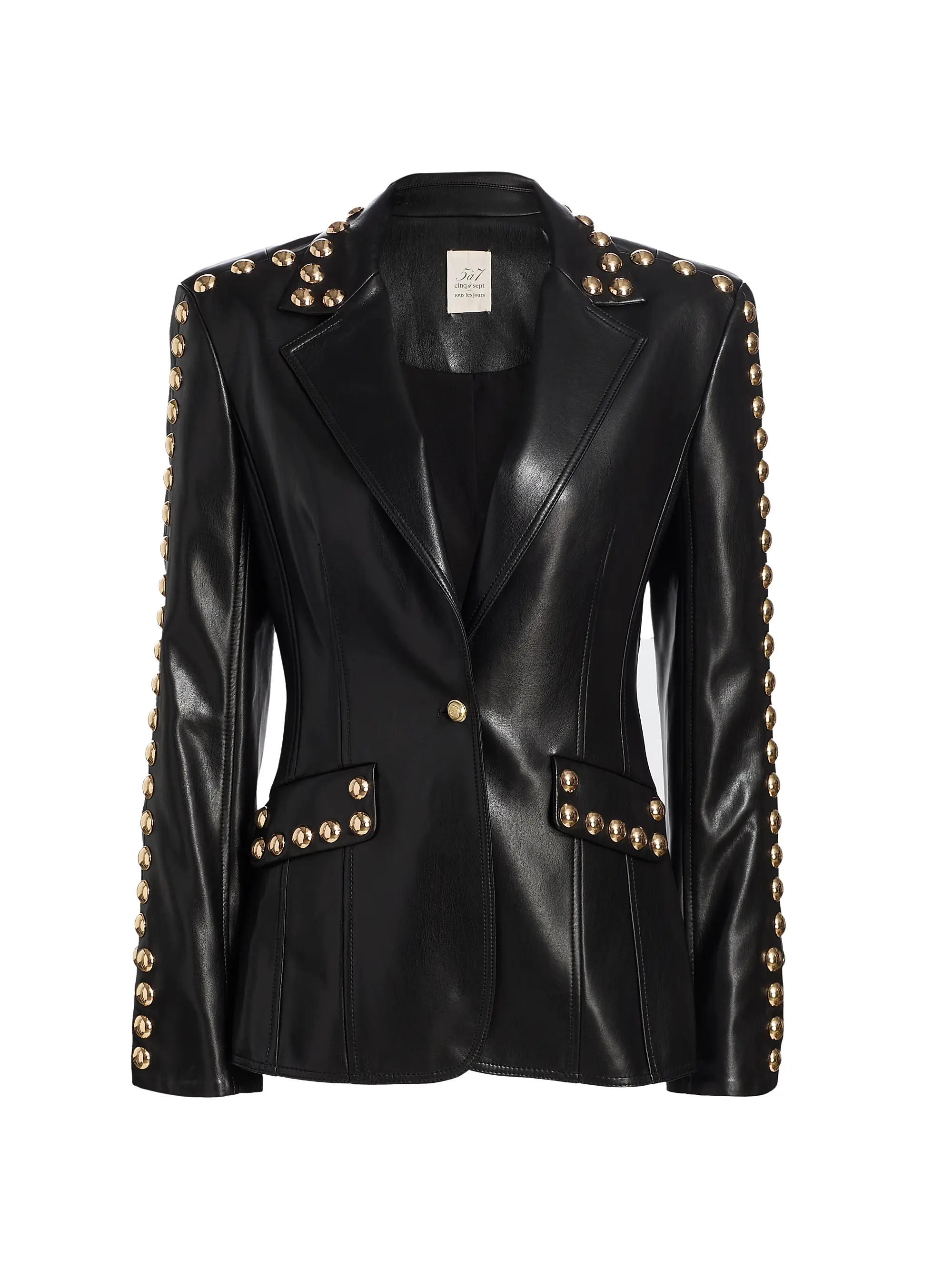 Milly Studded Faux-Leather Jacket | Saks Fifth Avenue