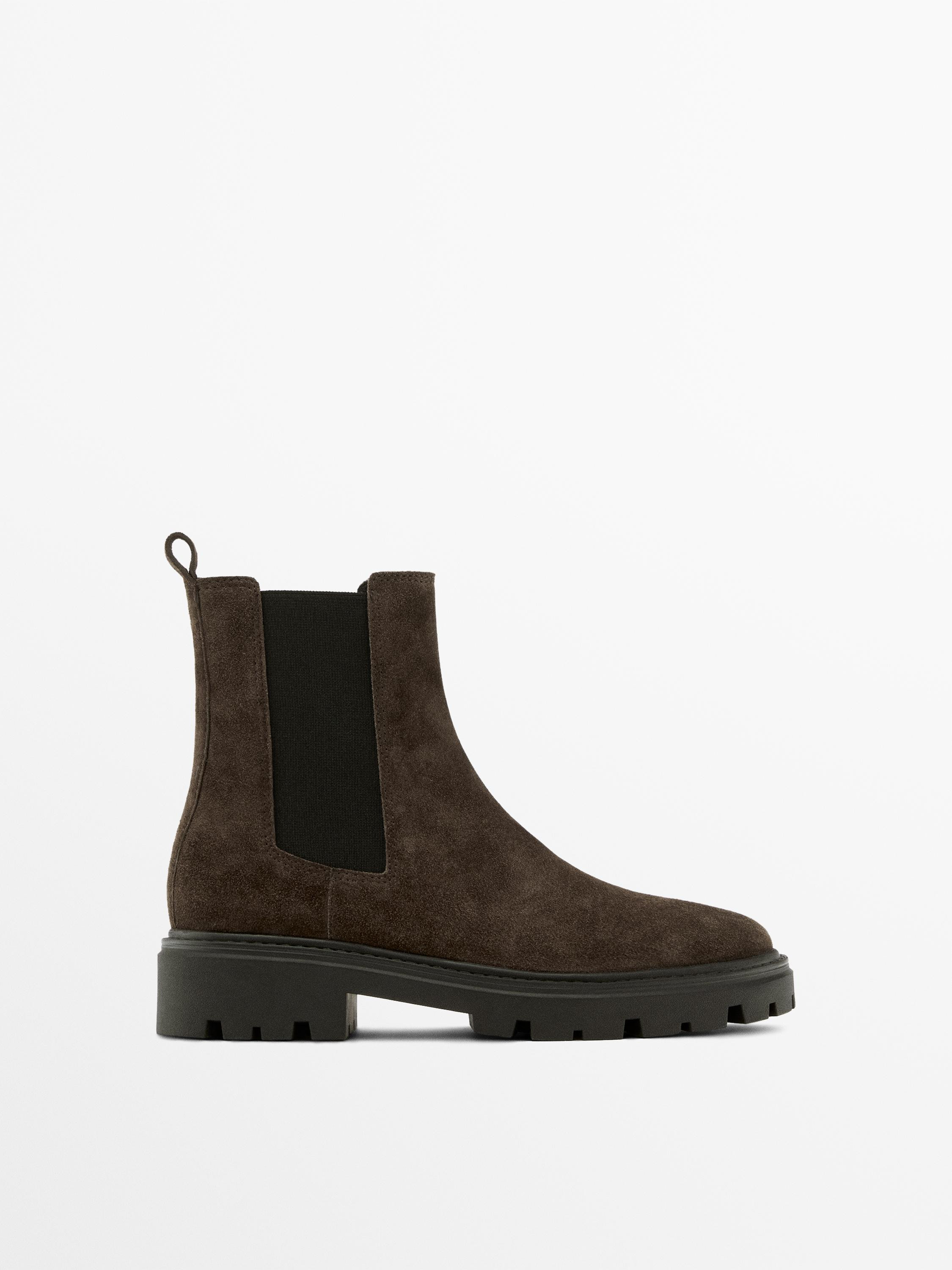 Flat Chelsea boots with track sole | Massimo Dutti UK