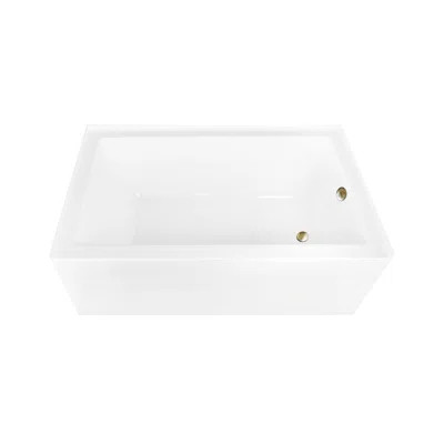 Kingston Brass Aqua Eden 60-Inch Acrylic Rectangular 3-Wall Alcove Tub, Right Hand Drain | Wayfair North America