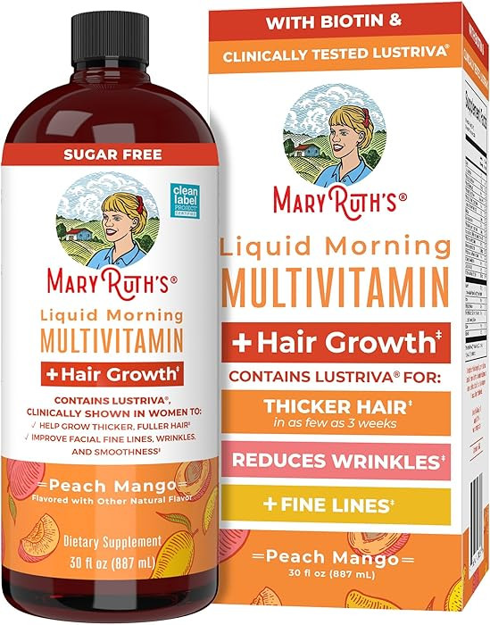 MaryRuth's Liquid Multivitamin+Hair Growth | Clinically Tested for Thicker Hair & Facial Wrinkles... | Amazon (US)