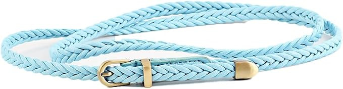 COTIM COYIN Women's Skinny Braided Leather Belts, Thin Woven Waist Belts for Jeans, Pants, Dresse... | Amazon (US)