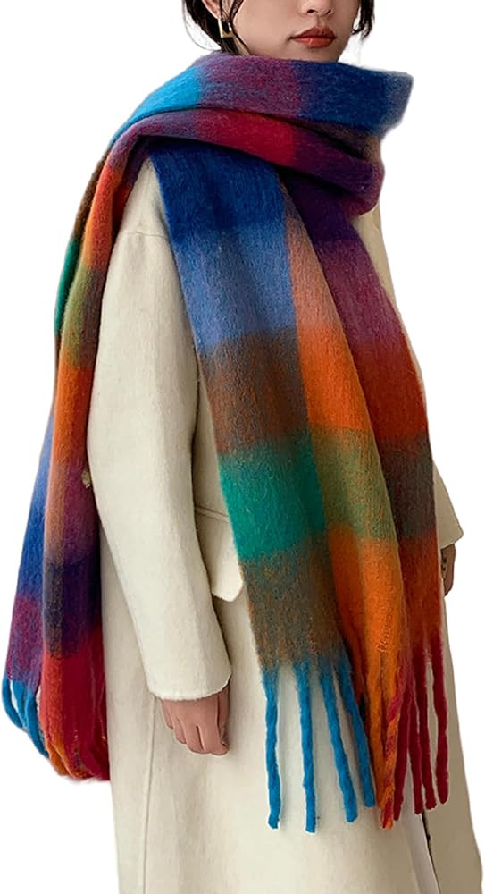 Wander Agio Winter Women Warm Scarf Long Shawl Large Scarves Cold Weather Thick Blanket Scarfs Co... | Amazon (US)
