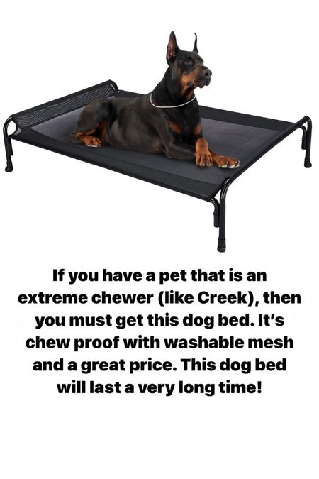 If you have a pet that is an extreme chewer (like Creek), then you must get this dog bed. It’s chew proof with washable mesh and a great price. This dog bed will last a very long time!
@walmart #walmartpartner 

#LTKSaleAlert #LTKFindsUnder50 #LTKFamily