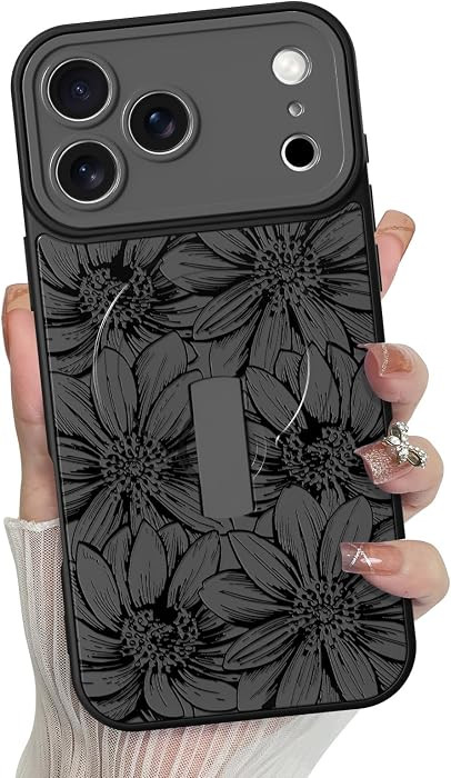 MZELQ for iPhone 17 Pro Max Case, Silicone Sunflower Floral Flower Cute Pattern, Support for MagS... | Amazon (US)