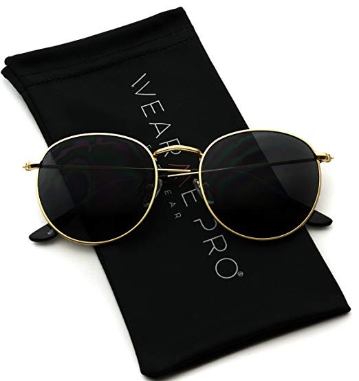 WearMe Pro - Reflective Lens Round Trendy Sunglasses | Amazon (US)