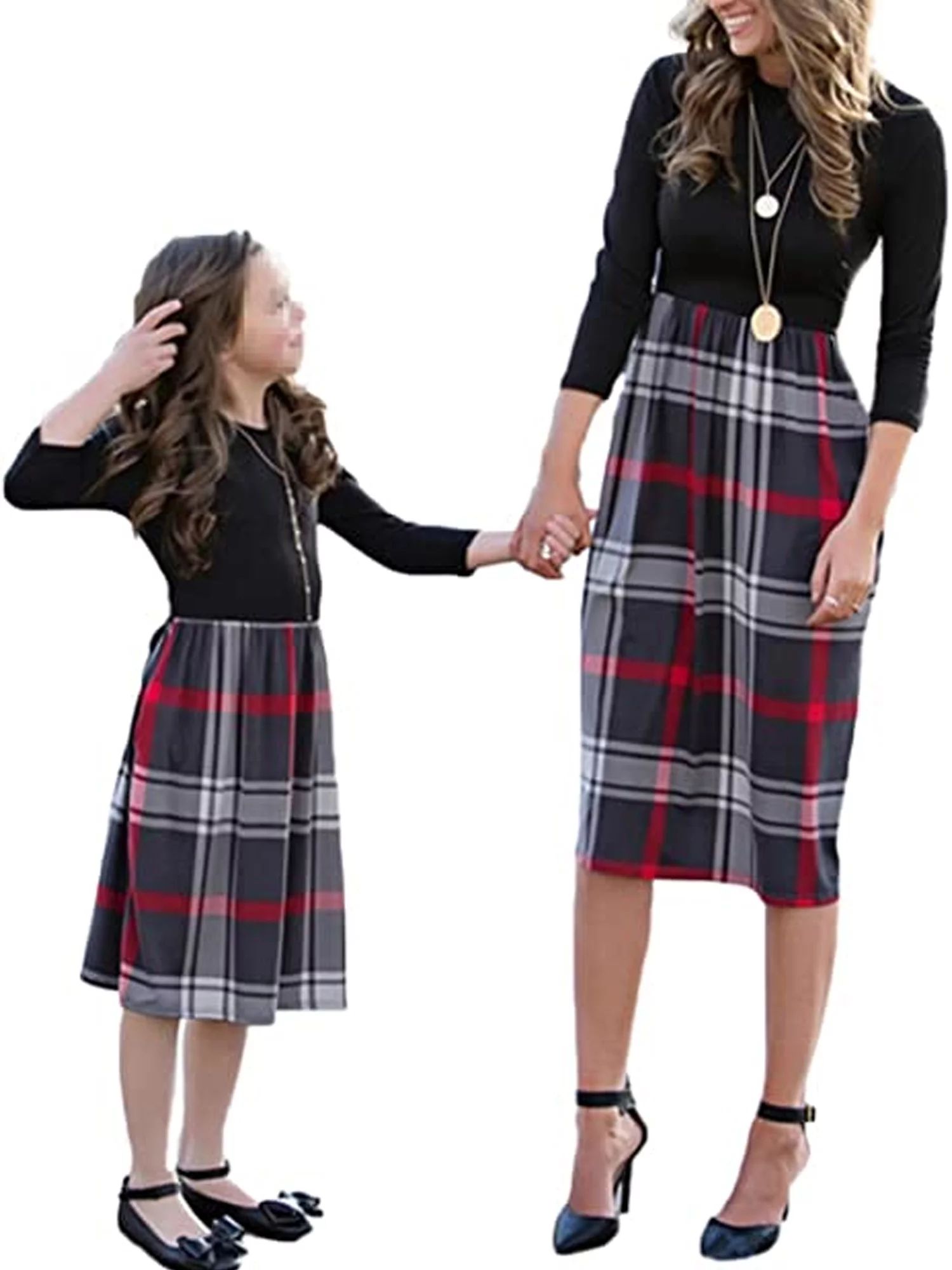 Mommy and Me Outfits Mother Daughter Matching Girl Striped Dress Family Outfits - Walmart.com | Walmart (US)