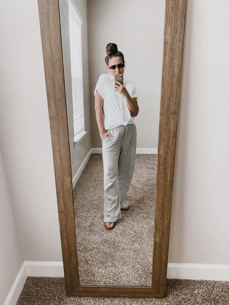 Memorial Day Weekend uniform 😎✌️ Still can’t get over how much I love these linen pants from Walmart. So comfortable and perfect for this southern weather (they run large so be sure and size down one). Poolside lounging and good food to be had - wishing you a wonderful one! 🇺🇸

#LTKunder50 #LTKSeasonal