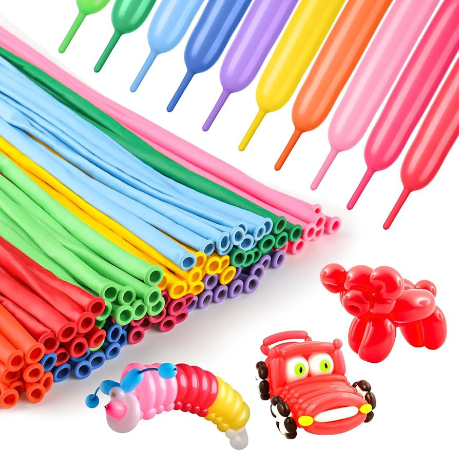 Voircoloria 100Pcs 260 Balloons Rainbow Long Balloons for Balloon Garland Thickening Skinny Latex... | Amazon (US)