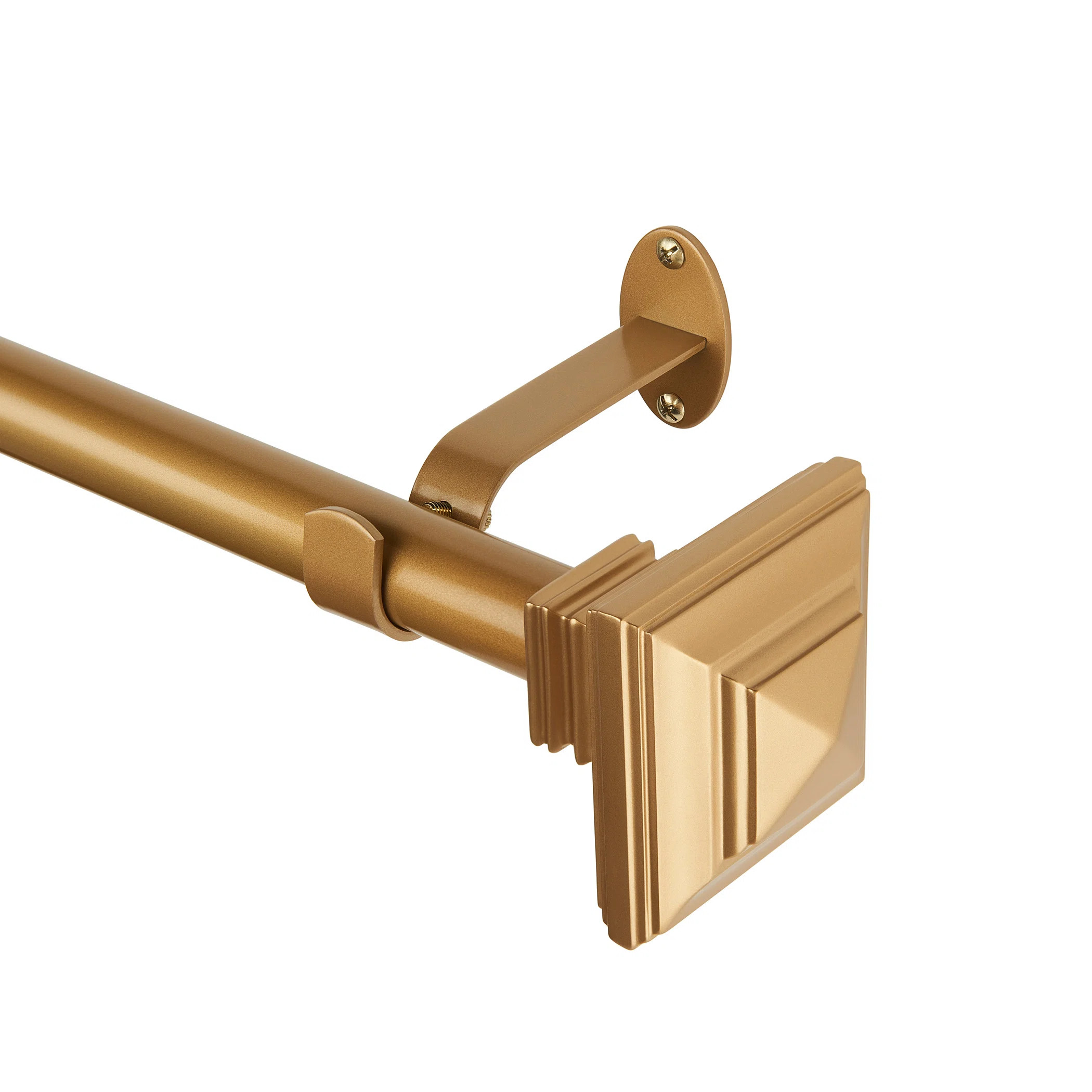 Brenton Single Curtain Rod with Stacked Square Finial | Wayfair North America