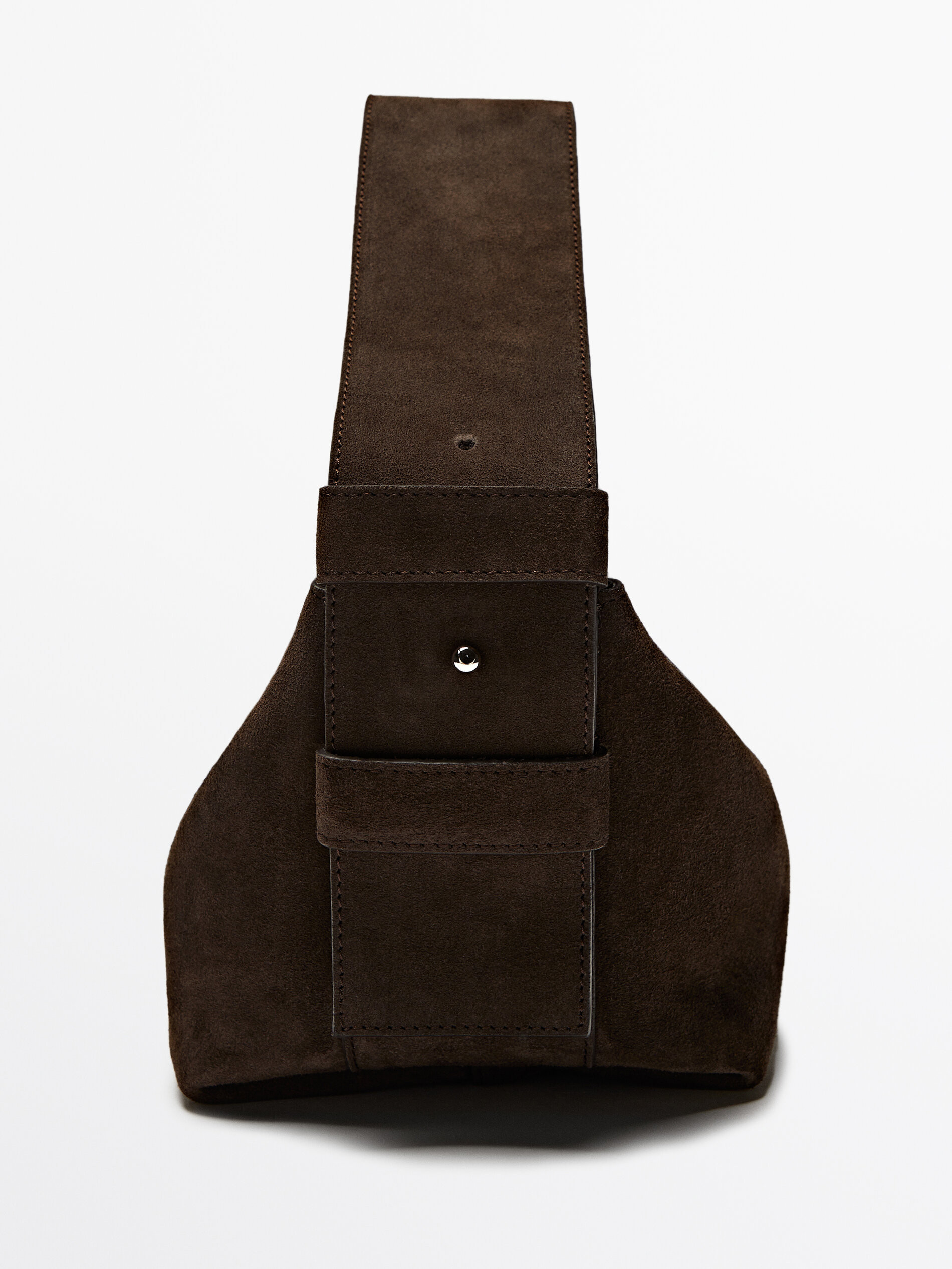 Split suede leather shoulder bag | Massimo Dutti UK