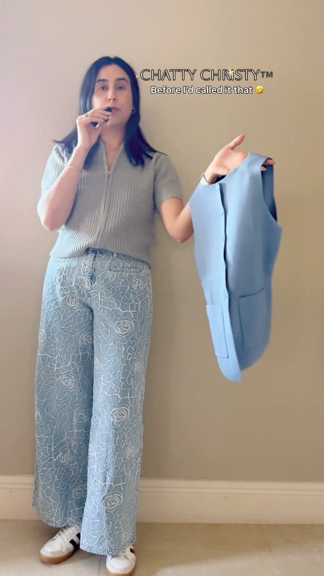 Let’s Chat 💬 

Not every piece is perfect for me but if I love it enough I try to exchange for a better size or tailor it to fit me! 

That’s what happens with this gorgeous soft blue vest top. The buttons were functional and when I tried my usually medium size, there were large gaping holes between each button… not a good look. 

I sized up to large and it still had the same problem but my local tailor is reasonably priced and when I asked if they could stitch the spaces between the button close and take in a bit on each side, they were up for the challenge! 

The top is so stretchy that it’s easy to pull over my head to put it on and there’s no more gaping, yay!!! I’m really happy with how it turned out 😊 

I’ve linked everything I’m wearing in both videos in case you’d like to try any of these styles for spring 🌼 

Find more like this in my Everyday Style and Spring Style collections and follow me for more ✨

blue top • blue vest • spring outfit • blue shirt • sleeveless shirt • casual outfit • spring top • spring shirt 

#LTKstorytime #LTKgrwm #LTKootd