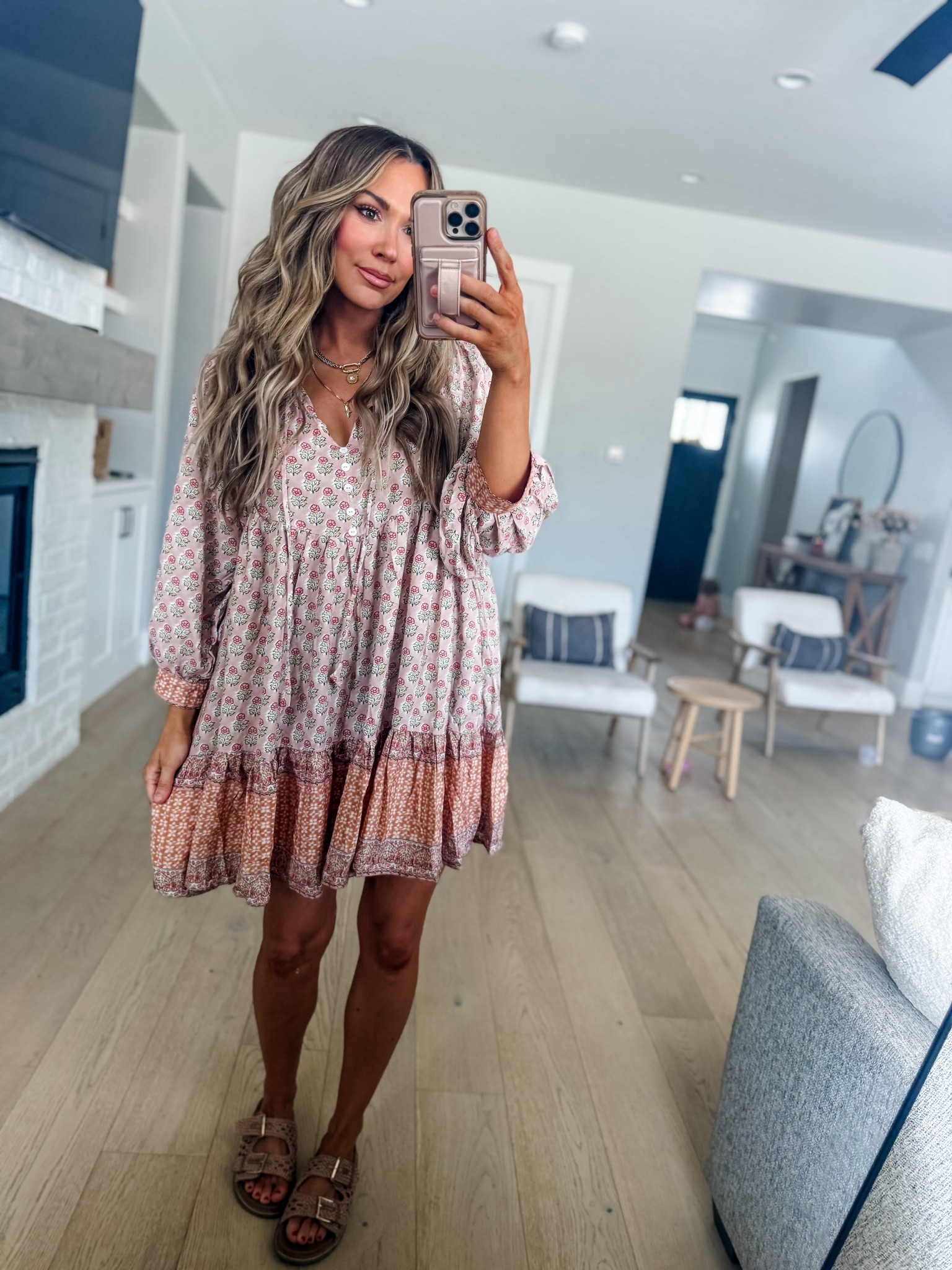 Amazon dress size large 
Boho style dress
Spring dress 
Would be bump friendly as well!

#LTKSeasonal #LTKOver40