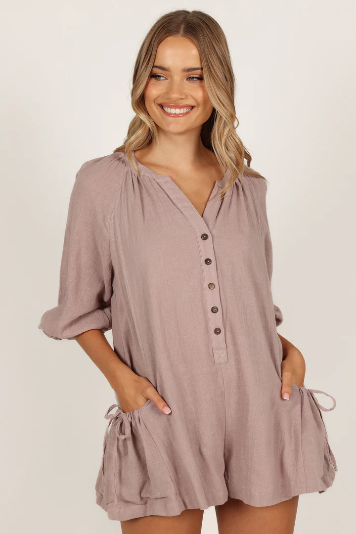 Bonnie Crinkle Romper - Dusty Lavender | Petal & Pup (US)