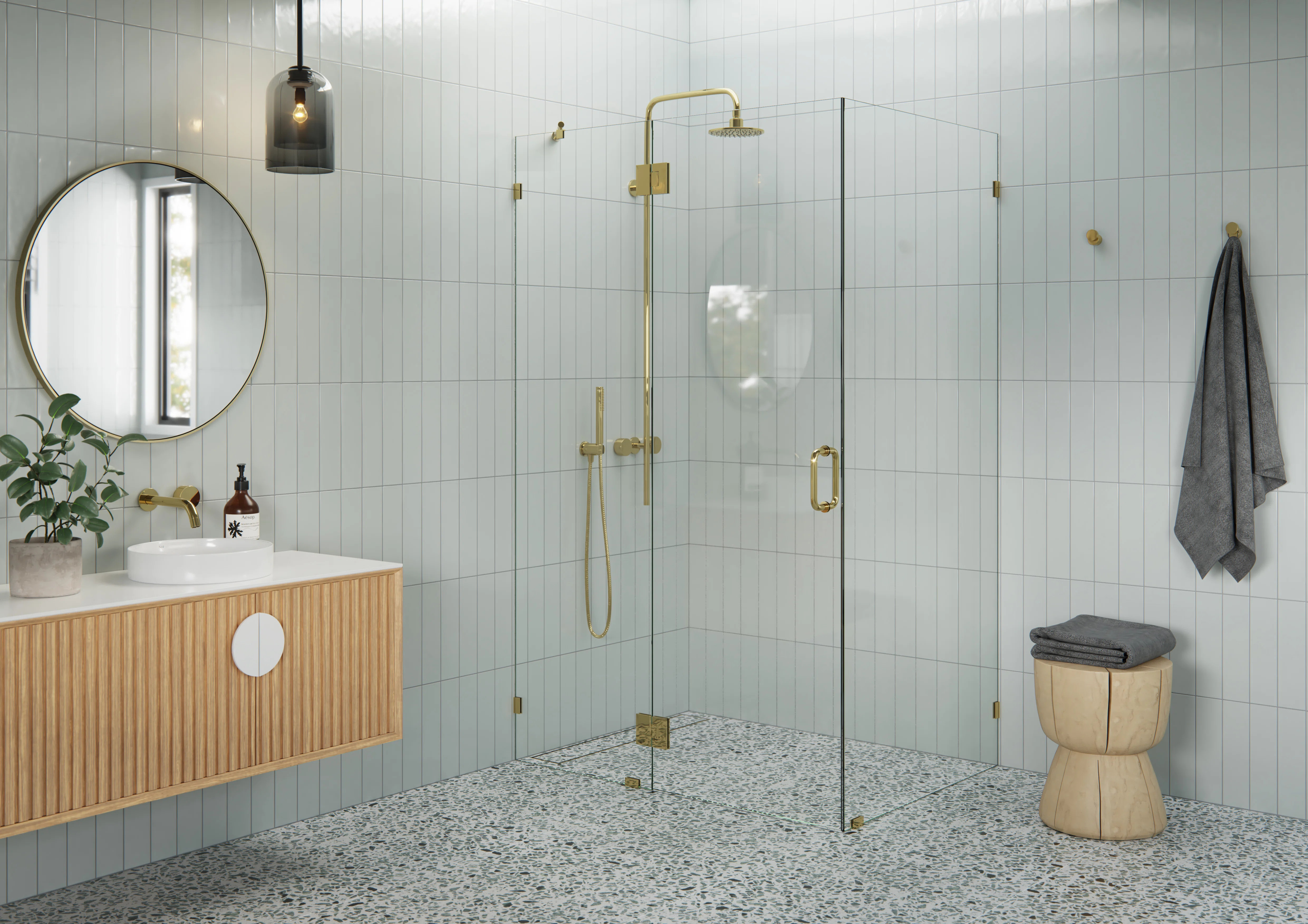 Halo 48 in. x 36 in. x 78 in. 90-degree Fully Frameless Glass Hinged Shower Enclosure 90-GH-48-36... | Wayfair North America