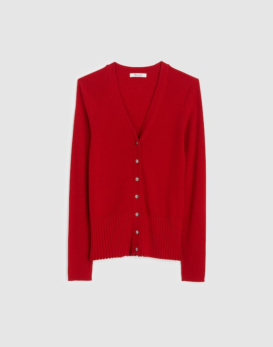V-Neck Cardigan in Merino-Silk Blend | Madewell