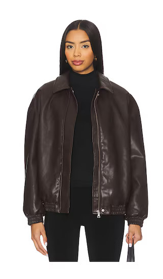 Leather Jacket in Dark Brown | Revolve Clothing (Global)