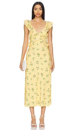 Rosemary Midi Dress in Buttercup Rosebud | Revolve Clothing (Global)