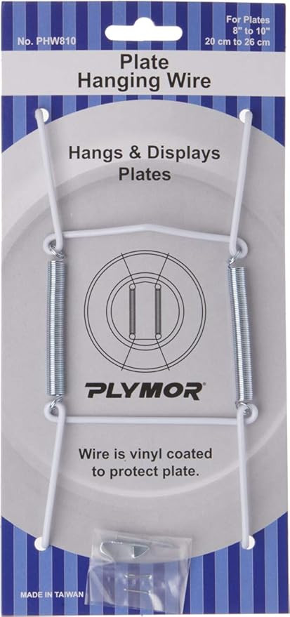 Plymor White Vinyl Finish Mountable Plate Hanger, 6.125" H x 3" W x 0.5" D (For Plates 8" - 10") | Amazon (US)