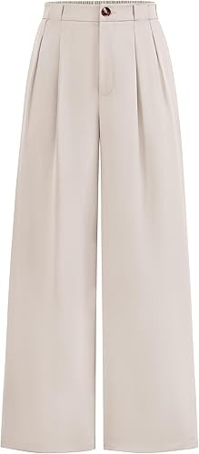 KIRUNDO Wide Leg Dress Pants for Women High Waisted Office Work Trousers Business Casual Slacks B... | Amazon (US)