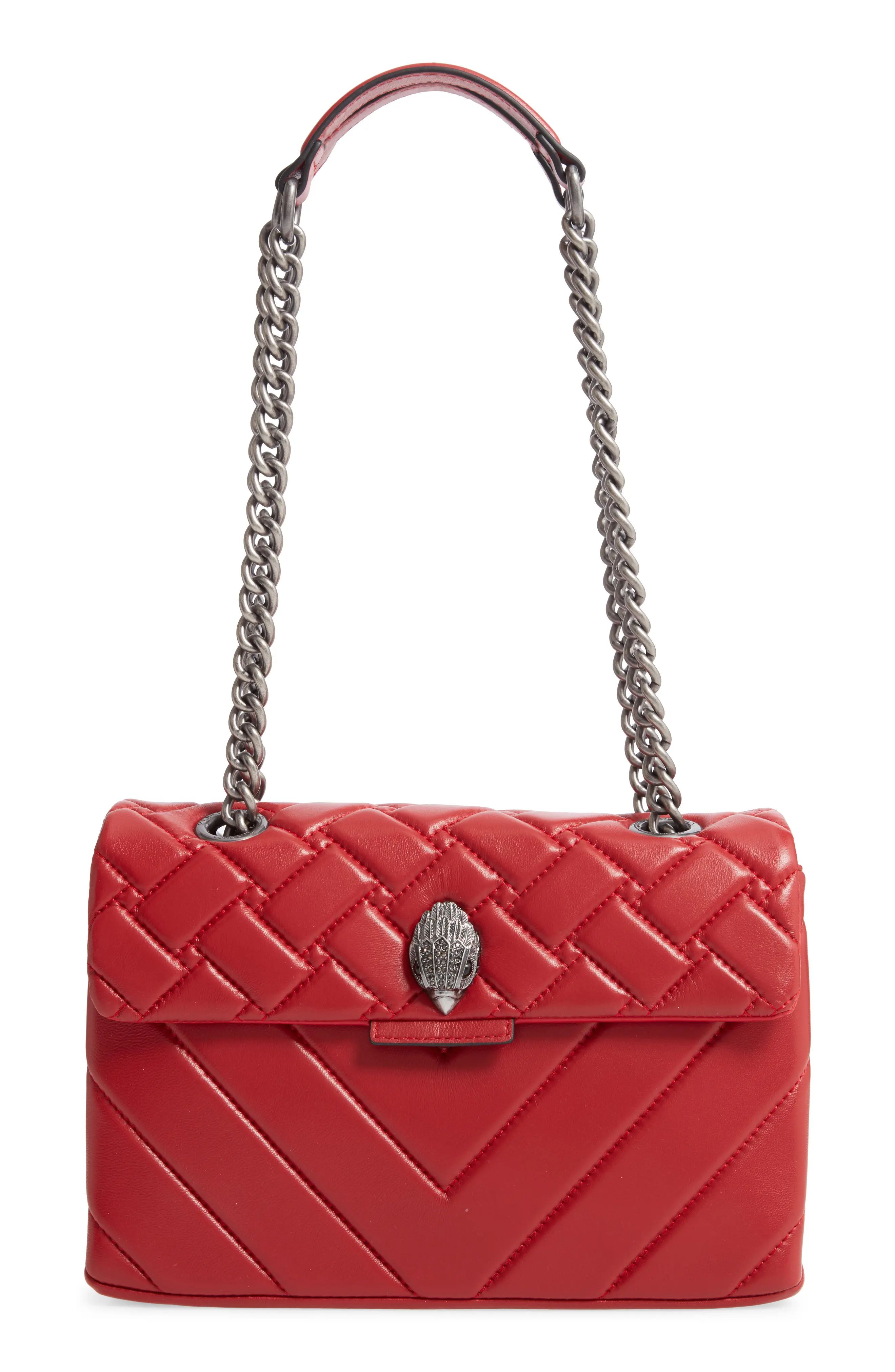 Kurt Geiger London Kensington X Quilted Leather Shoulder Bag in Red at Nordstrom | Nordstrom