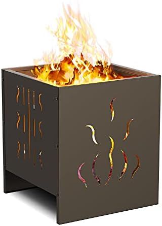 13.78'' Small Fire Pits, Portable Firepits for Outside, Metal Firepit Bonfire Wood Burning Heater -  | Amazon (US)