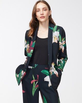 Floral Ruched Sleeve Soft Jacket | Chico's