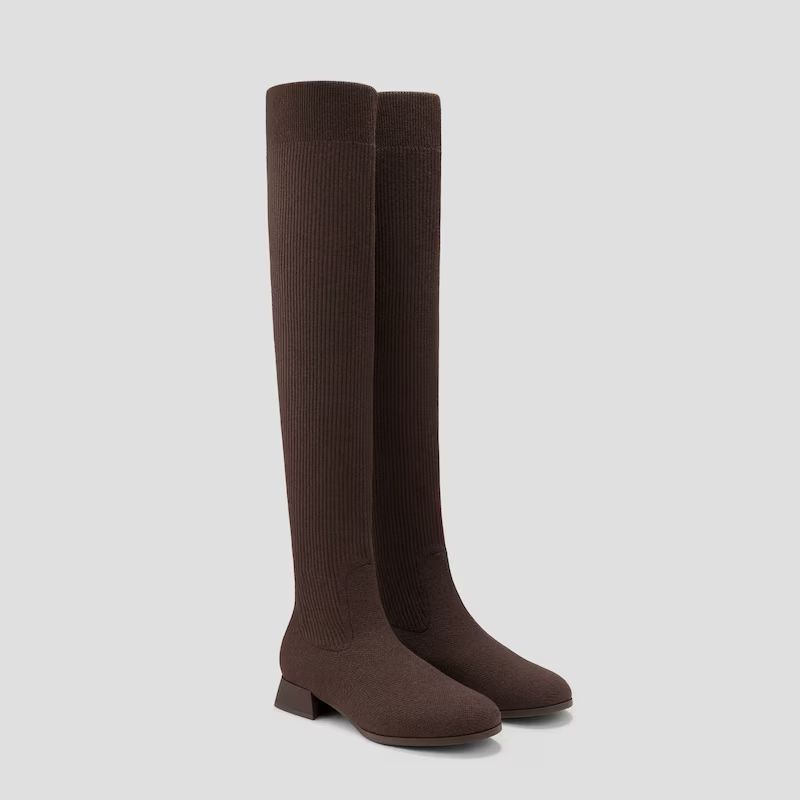 Round-Toe Water-Repellent Wool Over-the-Knee Boots (Madeline Pro) | VIVAIA